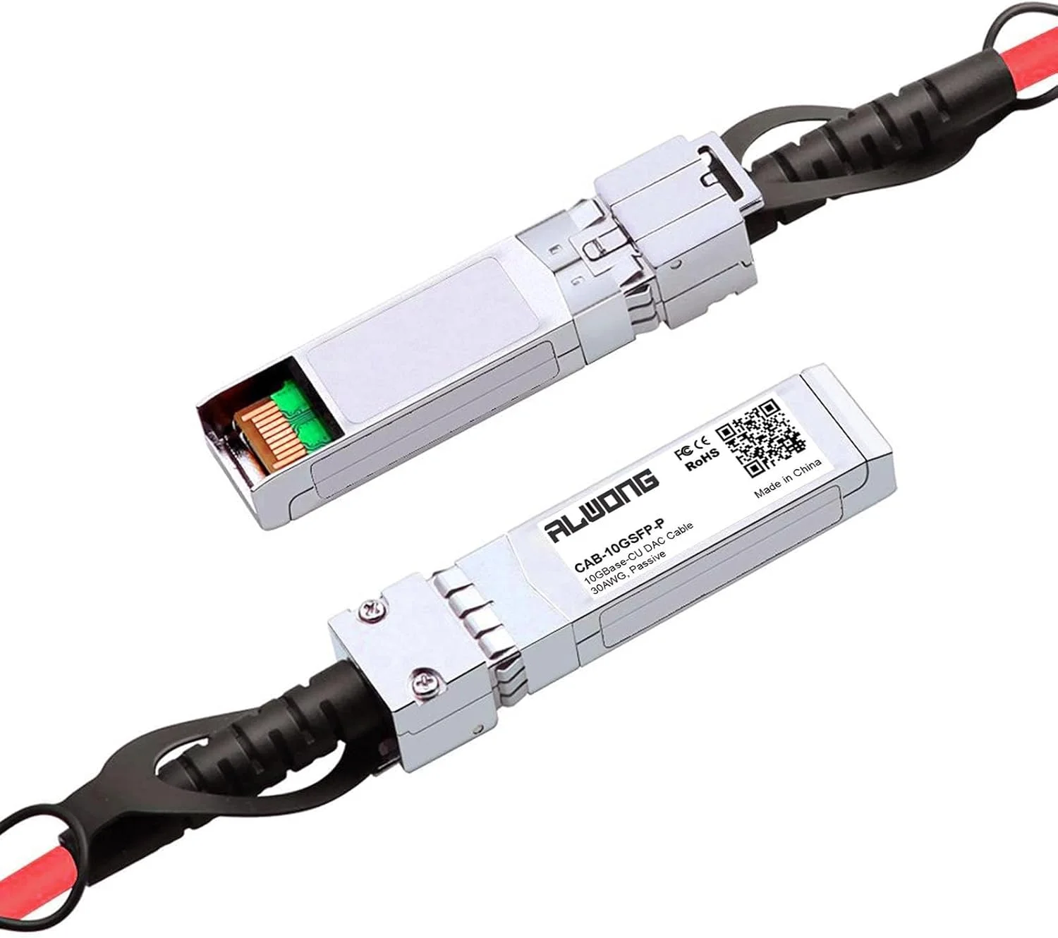 کابل اتصال مستقیم (DAC) SFP+ به SFP+، 1 متری، 10G، کابل Twinax پسیو، سازگار با سیسکو، یوبیکیوتی، آریستا، دی-لینک، میکروتیک، نت گیر و غیره - قرمز