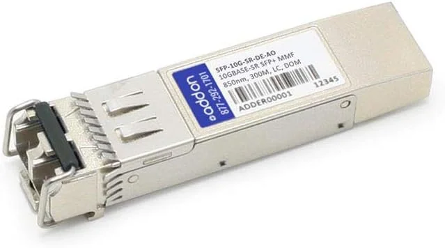 فرستنده و گیرنده AddOn سازگار با Dell SFP-10G-SR، منطبق با TAA، فرستنده و گیرنده SFP+ 10GBase-SR (MMF، 850 نانومتر، 300 متر، LC، DOM)