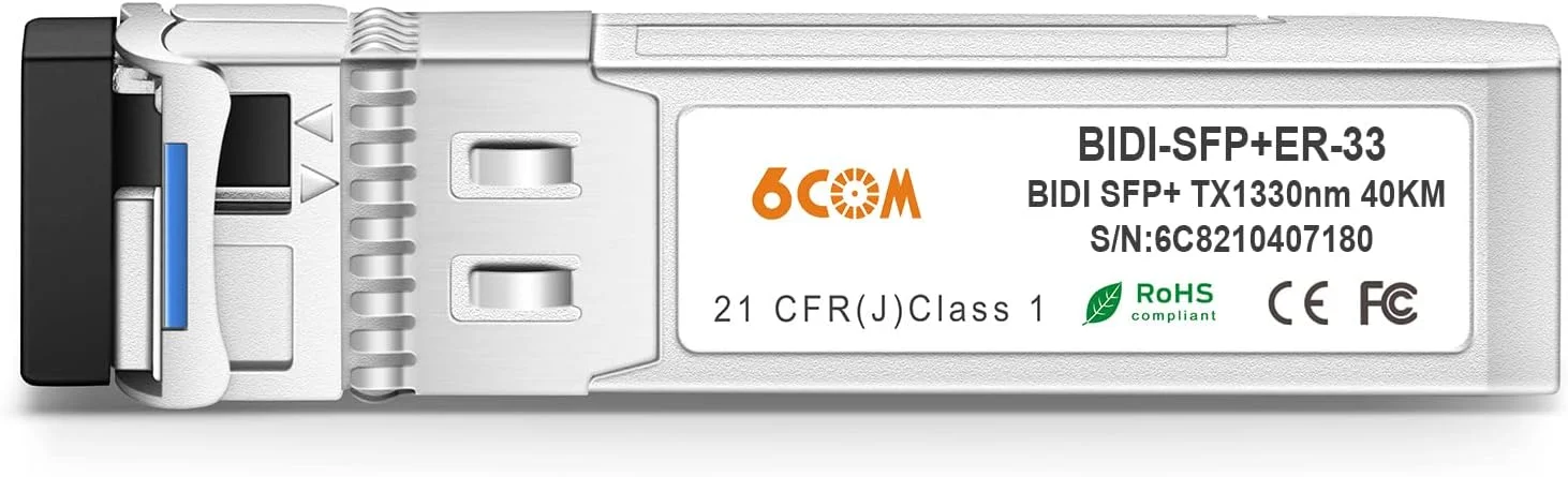 یک جفت فرستنده و گیرنده 10G SFP+ Bidi، 10GBase-BIDI 1270nm/1330nm SMF، تا 40 کیلومتر، سازگار با سیسکو، یوبیکیوتی، میکروتیک، دی-لینک، سوپرمیکرو، نتگیر و سایر سوئیچ‌های باز