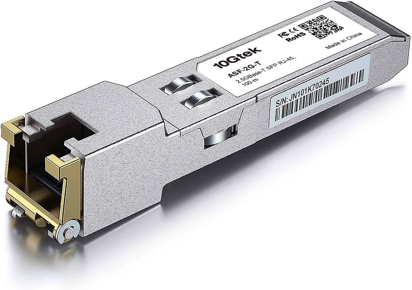 10GTEK 2.5G SFP-T، 2.5GBase-T، SFP به RJ45، سازگار با Fortinet، Netgear، TP-Link و سایر سوئیچ‌های باز