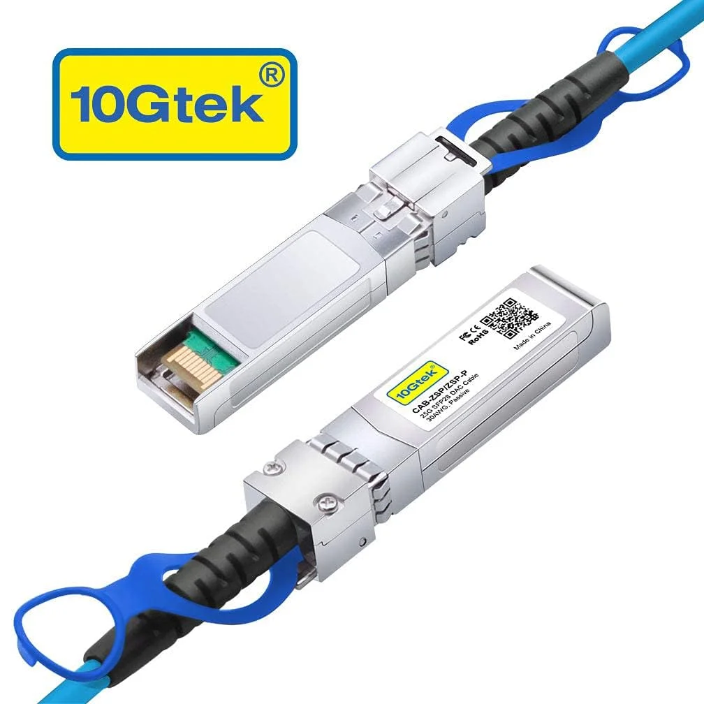 کابل داک 10Gtek 25G SFP28 SFP+ - کابل مسی Twinax اتصال مستقیم غیرفعال 25GBASE-CR SFP28 به SFP28 برای Mellanox MFA2P10-A001، 1 متری (3.3 فوت)