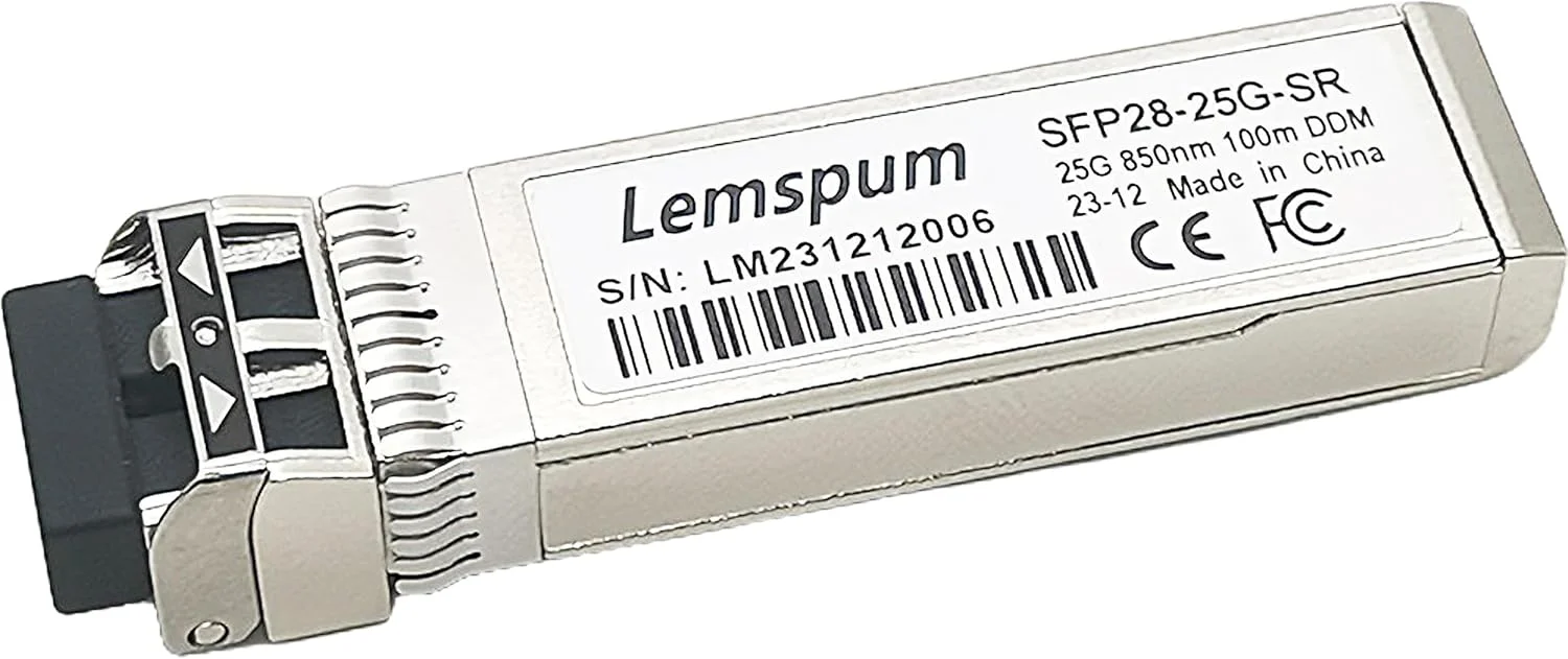 فرستنده و گیرنده نوری 25GBase-SR Multimode SFP+، ماژول فرستنده و گیرنده نوری 25G SFP28 850nm 100m DOM Duplex LC MMF سازگار با Intel E25GSFP28SR (بسته 4 عددی، 25GBase-SR|100m)