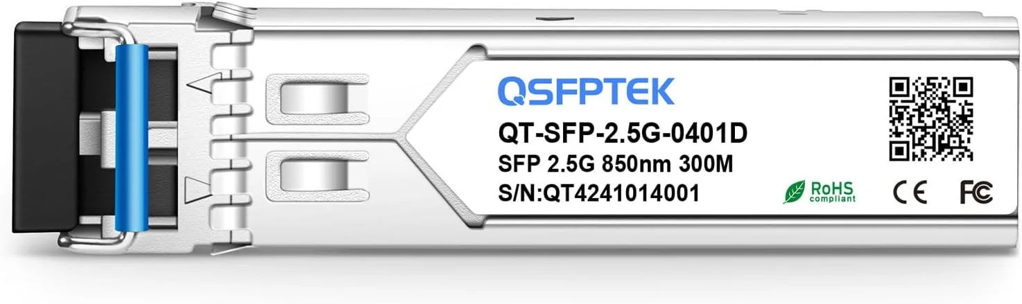 ماژول SFP 2.5Gbase-SX، فرستنده و گیرنده گیگابیتی اترنت، SFP 2.5G 850nm 300M برای سیسکو، Fortinet، Ubiquiti UniFi، Mikrotik، Meraki