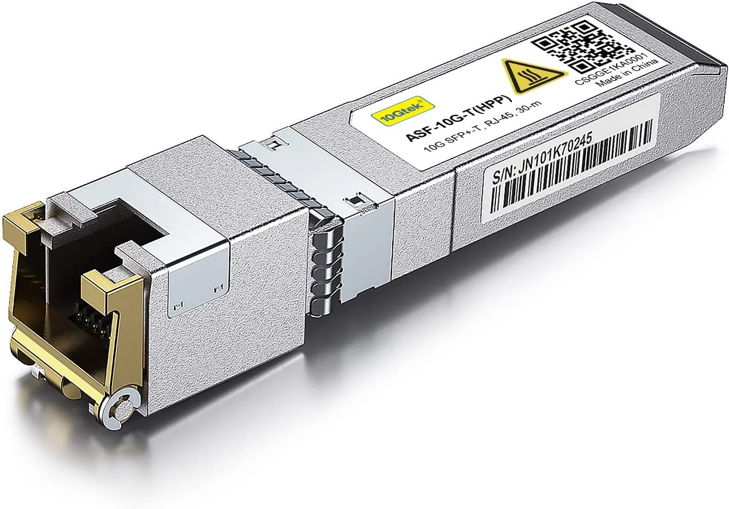 فرستنده و گیرنده 10Gtek 10GBase-T SFP+ به RJ-45، ماژول اترنت 10Gbe SFP+ به مس برای HPP، HP Aruba، TP-Link TL-SM5310-T و غیره، RJ-45 SFP+ CAT.6a، تا 30 متر