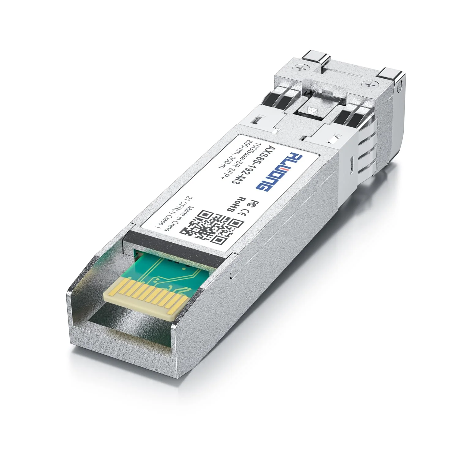 دو عدد ماژول 10G SFP+ به LC مالتی مود، فرستنده و گیرنده 10GBase-SR SFP+، 850 نانومتر تا 300 متر، برای سیسکو SFP-10G-SR، یوبیکیوتی UniFi UF-MM-10G، میکروتیک S+85DLC03D، مراکی، نت گیر، تی پی/دی-لینک و غیره.