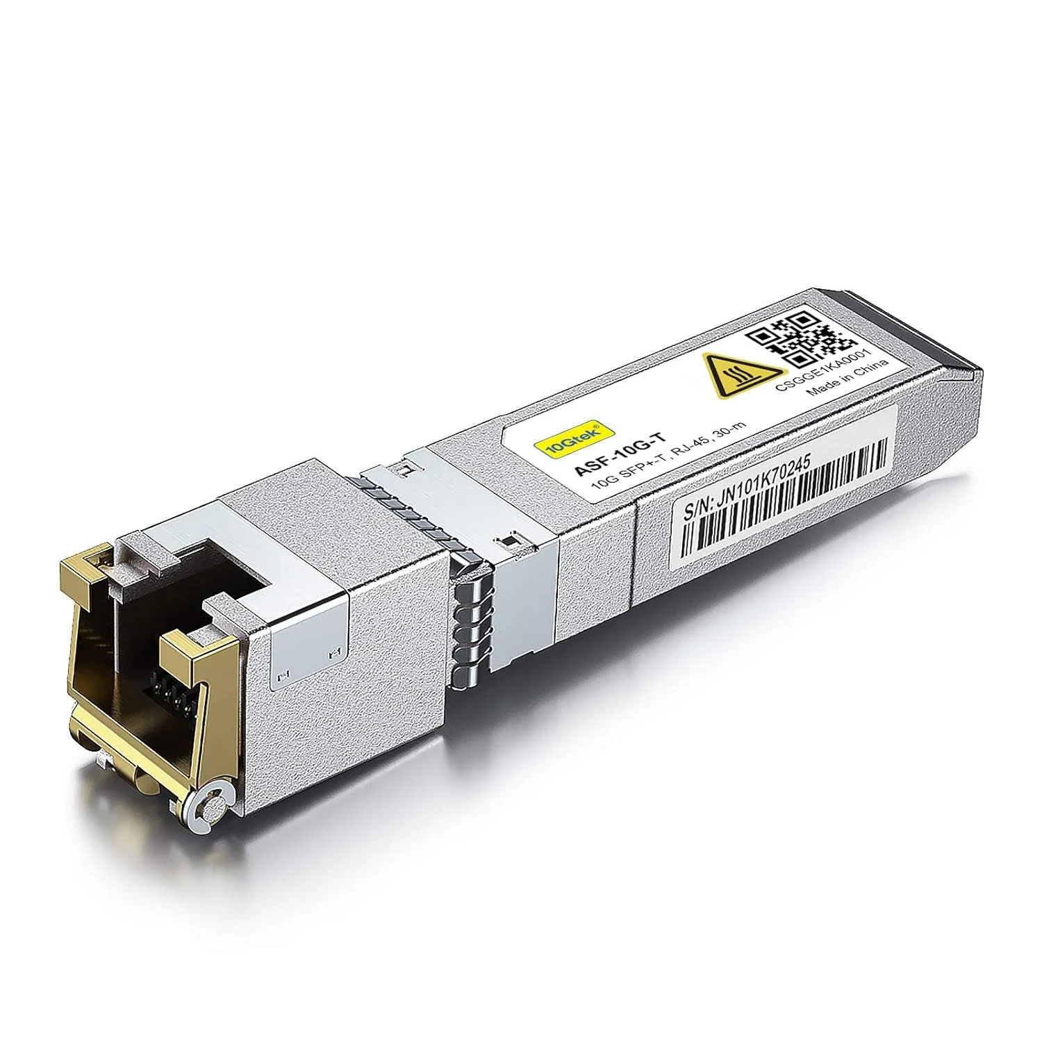 ماژول 10Gtek SFP+ به RJ-45 10GBase-T، فرستنده و گیرنده اترنت مسی 10Gbe SFP+ برای Dell Force10 GP-10GSFP-T، TP-Link TL-SM5310-T و غیره، RJ-45 SFP+ CAT.6a، تا 30 متر