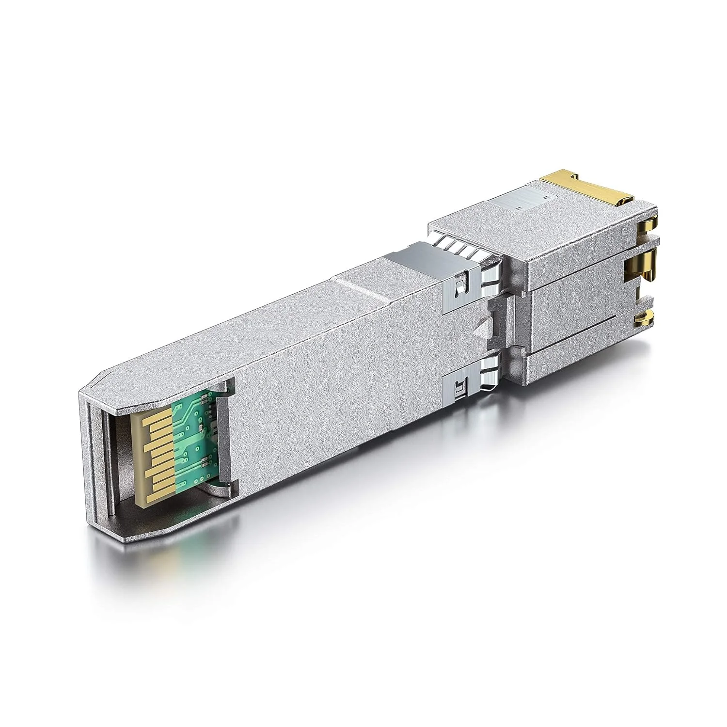 فرستنده و گیرنده H!Fiber 10Gb SFP+ RJ45، ماژول اترنت 10Gbase-T SFP+ پشتیبانی از 10G/5G/2.5G/1.25G، سازگار با Cisco SFP-10G-T-S، Ubiquiti UF-RJ45-10G، UniFi، Meraki، MikroTik، Supermicro و غیره، 30 متر