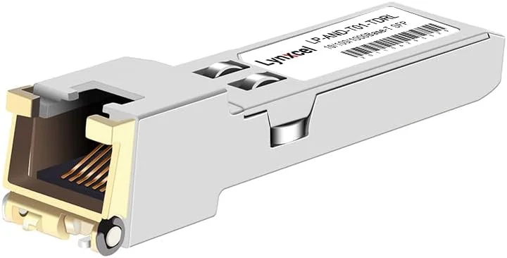 ماژول SFP به RJ45 با سرعت 10/100/1000Base-T، فرستنده و گیرنده مسی اترنت SFP 1.25G، تا 100 متر برای سیسکو، یوبیکویتی UniFi، تی‌پی-لینک، دی‌لینک، مراکی، اینتل، میکروتیک، نت‌گیر و غیره، 1 عدد