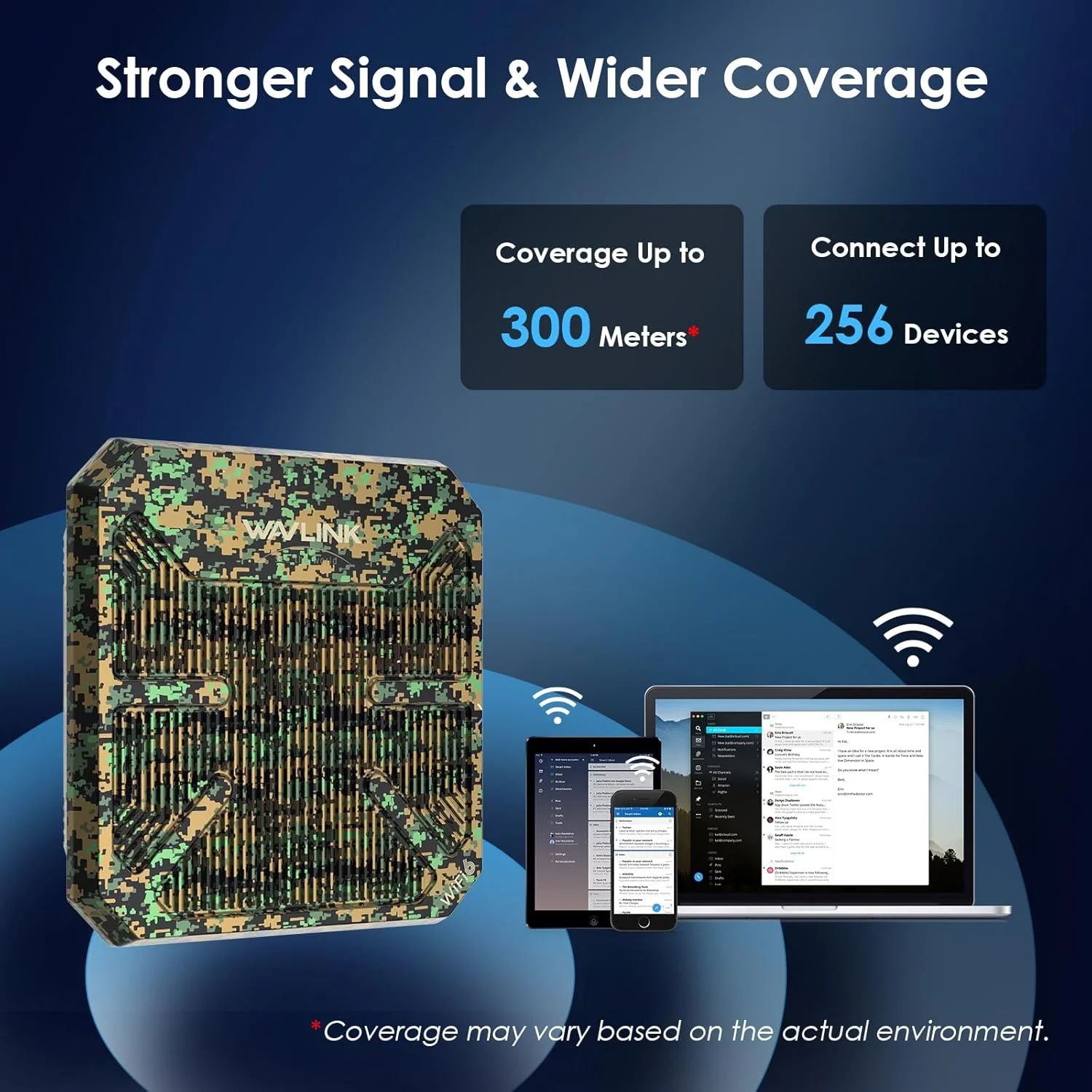 اکستندر وای‌فای 6 بیرونی WAVLINK AX3000، اکسس پوینت بی‌سیم دو بانده وای‌فای 6 بیرونی ضد آب، تکرار کننده وای‌فای، روتر، POE فعال 802.3at، آنتن‌های جهت‌دار یکپارچه، سازگار با Starlink