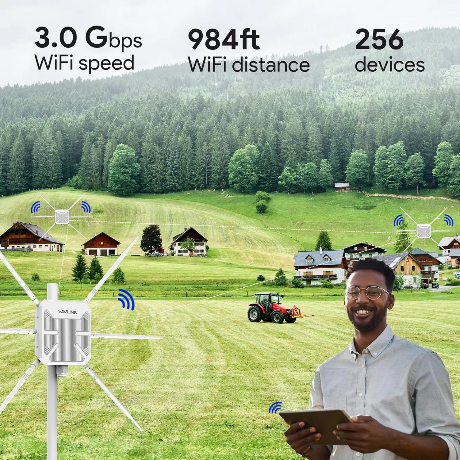 اکستندر وای فای 6 AX3000 مناسب فضای باز WAVLINK، اکسس پوینت بی سیم گیگابیتی دوربرد 2026، دو بانده، 6 آنتن 7dBi با بهره بالا، پشتیبانی از حالت های مش/AP/تقویت کننده، ضد آب و هوا IP67، سازگار با Starlink اکستندر وای فای 6 AX3000 مناسب فضای باز WAVLINK، اکسس پوینت بی سیم گیگابیتی دوربرد 2026، دو بانده، 6 آنتن 7dBi با بهره بالا، پشتیبانی از حالت های مش/AP/تقویت کننده، ضد آب و هوا IP67، سازگار با Starlink