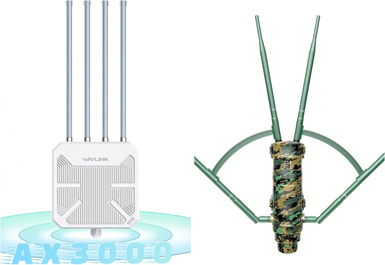 تکرار کننده وای‌فای 6 بیرونی WAVLINK AX3000 به همراه توسعه دهنده وای‌فای بیرونی AC1200