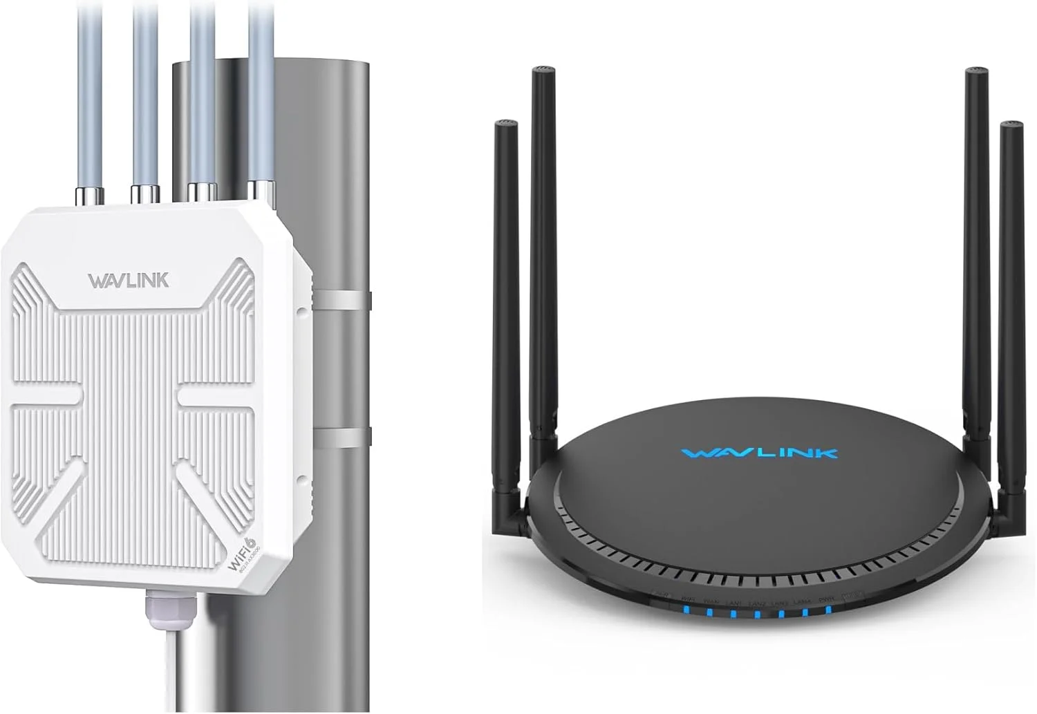 اکستندر وای‌فای بیرونی WAVLINK AX1800 به همراه روتر وای‌فای AC1200 با برد بلند و تغذیه از طریق PoE