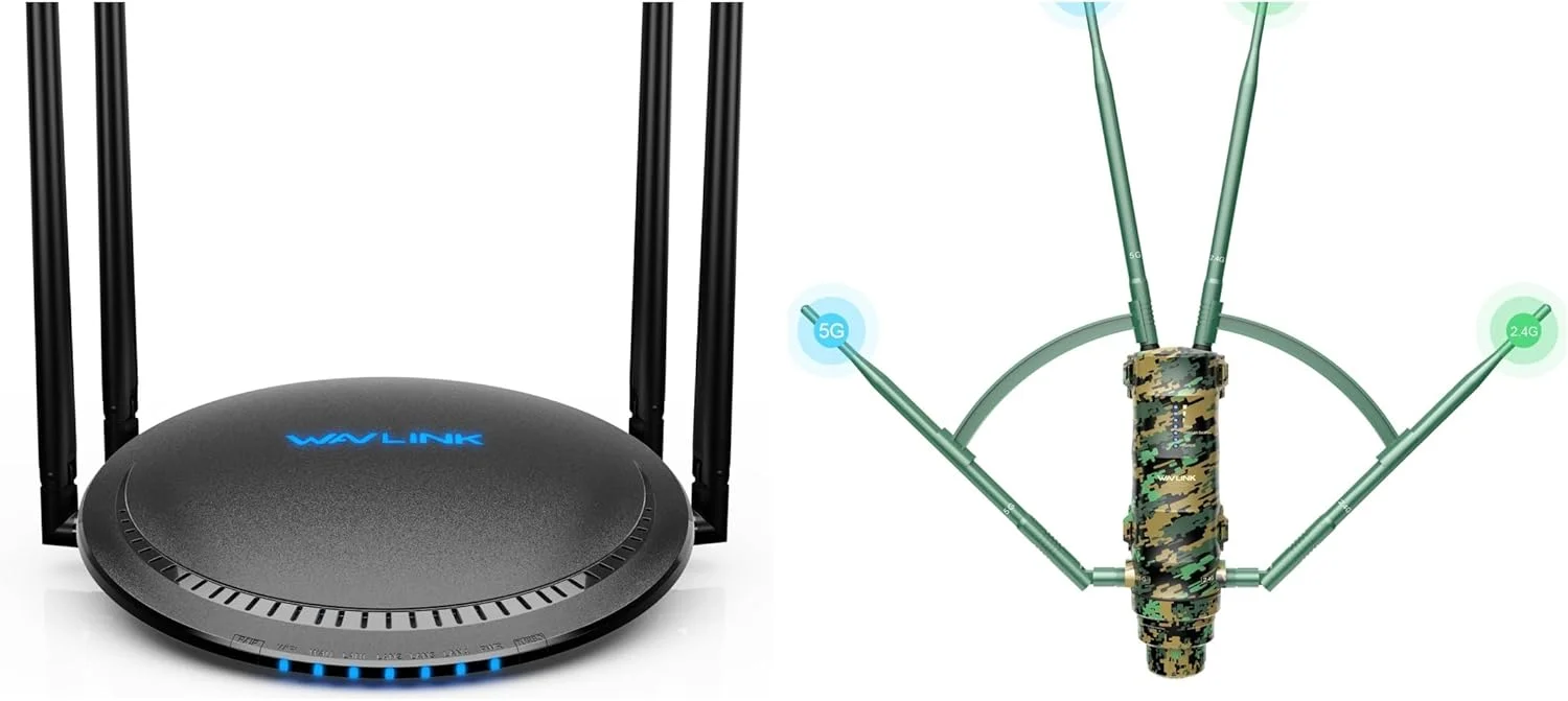 اکستندر وای‌فای بیرونی WAVLINK AC1200 به همراه روتر وای‌فای AC1200