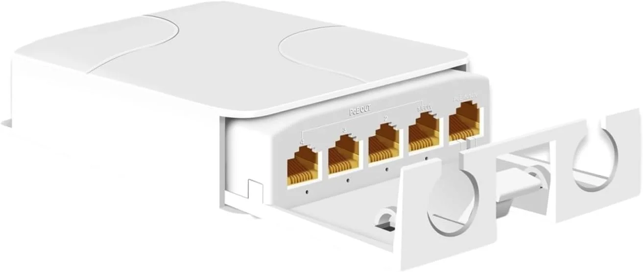 تکرار کننده توسعه دهنده POE ضد آب فضای باز 1000 مگابیت بر ثانیه، 1 ورودی 4 خروجی آداپتور سوئیچ شبکه 48 ولت (1 عدد توسعه دهنده POE)