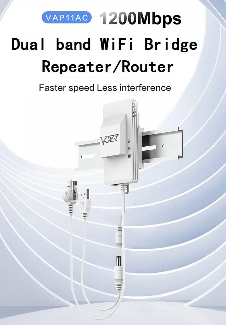 VONETS Dual Band 2.4GHz/5GHz WiFi Bridge/Router/Wireless Repeater WiFi Ethernet Convert/Hotspot Signal Cover, AC1200, DC/USB Powered for DVR Surveillance Camera VAP11AC with Smart Cooling Fan