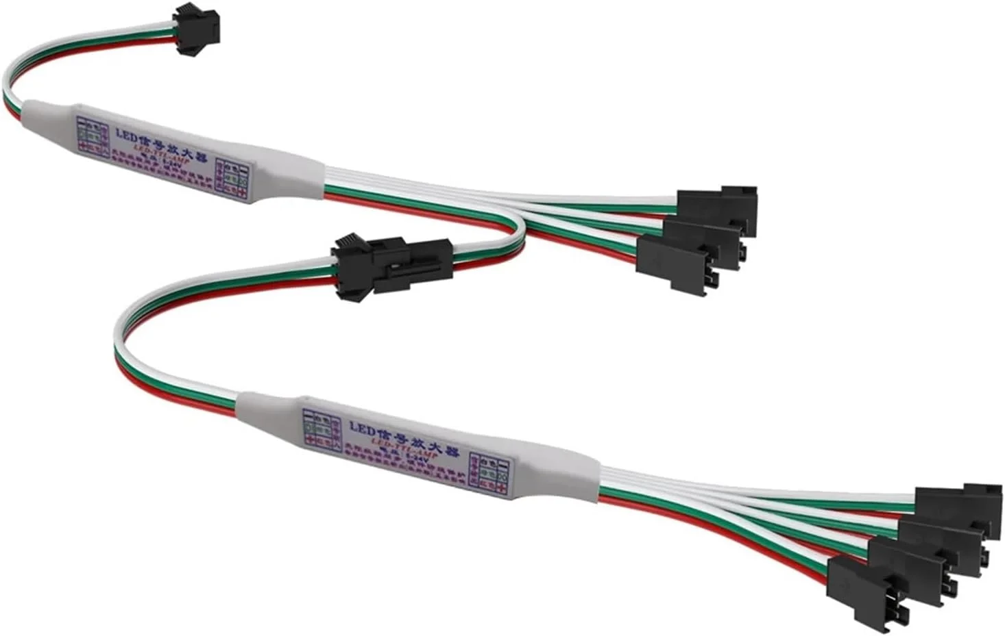 تقویت کننده سیگنال مینی TTL برای WS2812B WS2811 16703 SK6812 ماژول نوار نور LED آدرس پذیر 3 پین 1 به 4/8 5-24 ولت (اندازه: 1 عدد، رنگ: 1 مادگی به 2 نری)