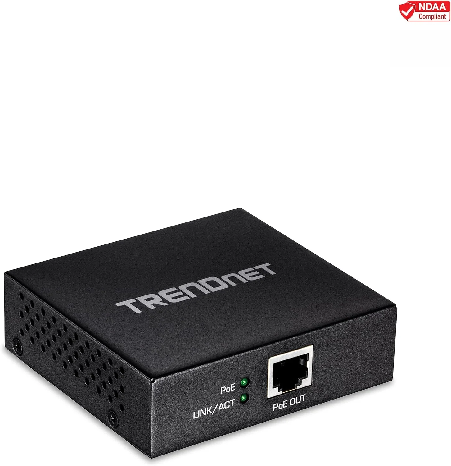 تکرار کننده/تقویت کننده گیگابیتی PoE+ ترندنت، 1 پورت ورودی گیگابیتی PoE+، 1 پورت خروجی گیگابیتی PoE، گسترش 100 متری برای فاصله کل تا 200 متر (656 فوت)، پشتیبانی از PoE (15.4W) و PoE+ (30W)، مشکی، TPE-E100