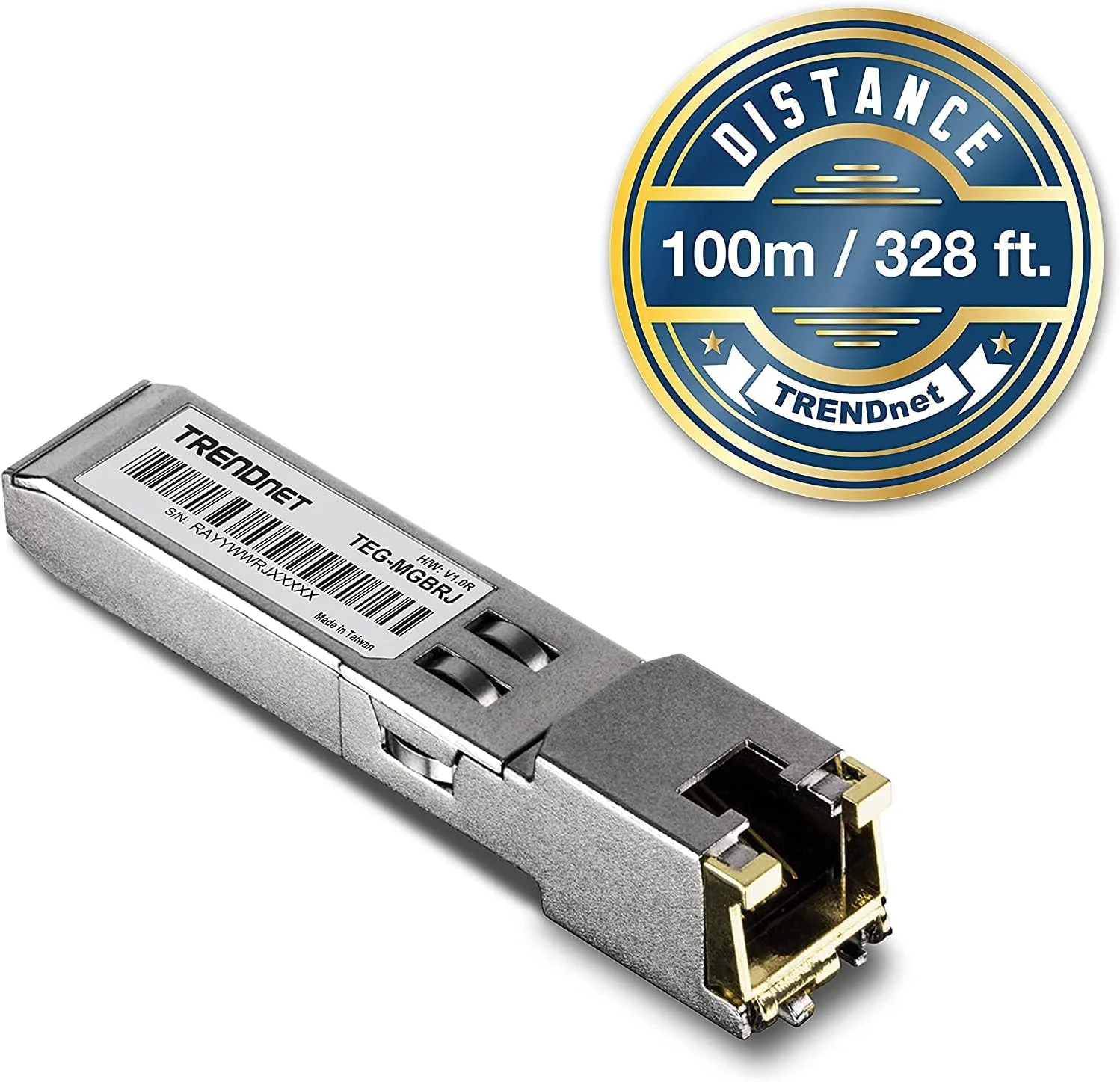 ماژول SFP به RJ45 مسی 1000BASE-T ترندنت مدل TEG-MGBRJ، 100 متر، کانکتور RJ45، قابلیت اتصال سریع، پشتیبانی از نرخ داده تا 1.25 گیگابیت بر ثانیه، IEEE 802.3ab گیگابیت اترنت، محافظت مادام العمر