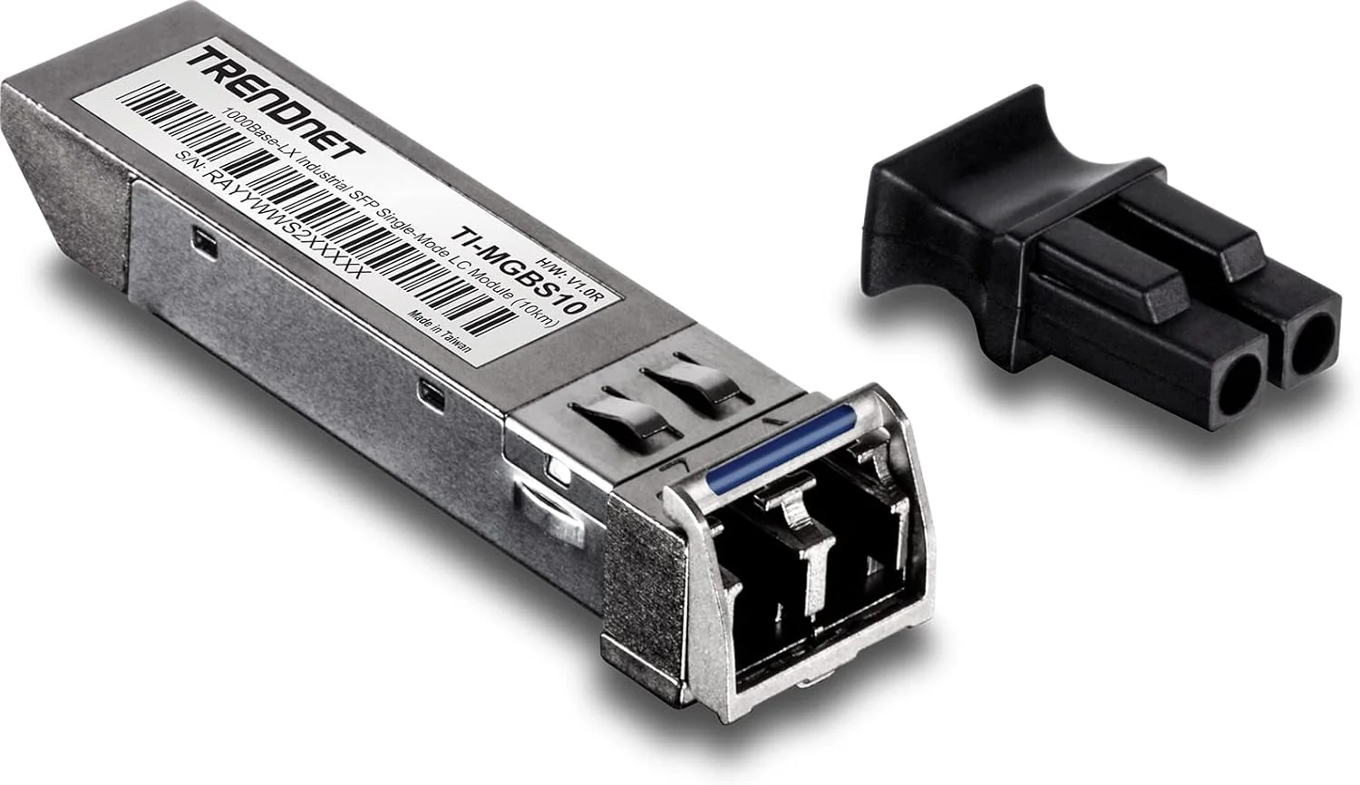 ماژول صنعتی SFP به RJ45 تک حالته LC ترندنت (10 کیلومتر)، TI-MGBS10، SFP صنعتی 1000Base-LX، سازگار با IEEE 802.3z Gigabit Ethernet، نرخ داده تا 1.25 گیگابیت بر ثانیه، محافظت مادام العمر