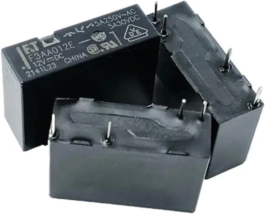 رله های توبایا 5 عددی/10 عددی F3AA005E F3AA012E F3AA024E 5 ولت 12 ولت 24 ولت 4 پین 5 آمپر 30 ولت DC (سایز: 10 عددی F3AA005E)