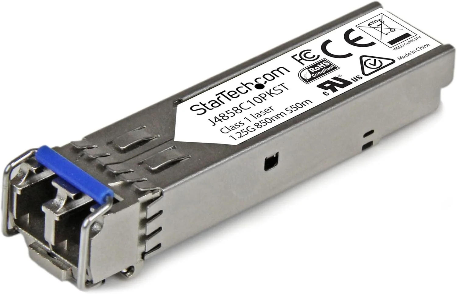 ماژول SFP سازگار با HPE J4859C StarTech.com، بسته 10 عددی، فرستنده و گیرنده فیبر نوری 1000BASE-LX GbE Single Mode (SMF)/Multi Mode (MMF)، اترنت گیگابیتی 1GE SFP-LC 10km-1310nm DDM HPE 1400 1700(J4859C10PKST)