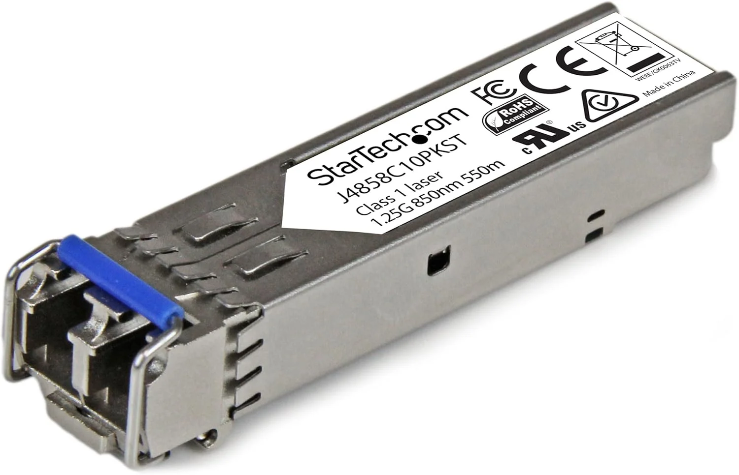 ماژول SFP سازگار با HPE J4859C StarTech.com، بسته 10 عددی، فرستنده و گیرنده فیبر نوری 1000BASE-LX GbE Single Mode (SMF)/Multi Mode (MMF)، اترنت گیگابیتی 1GE SFP-LC 10km-1310nm DDM HPE 1400 1700(J4859C10PKST)