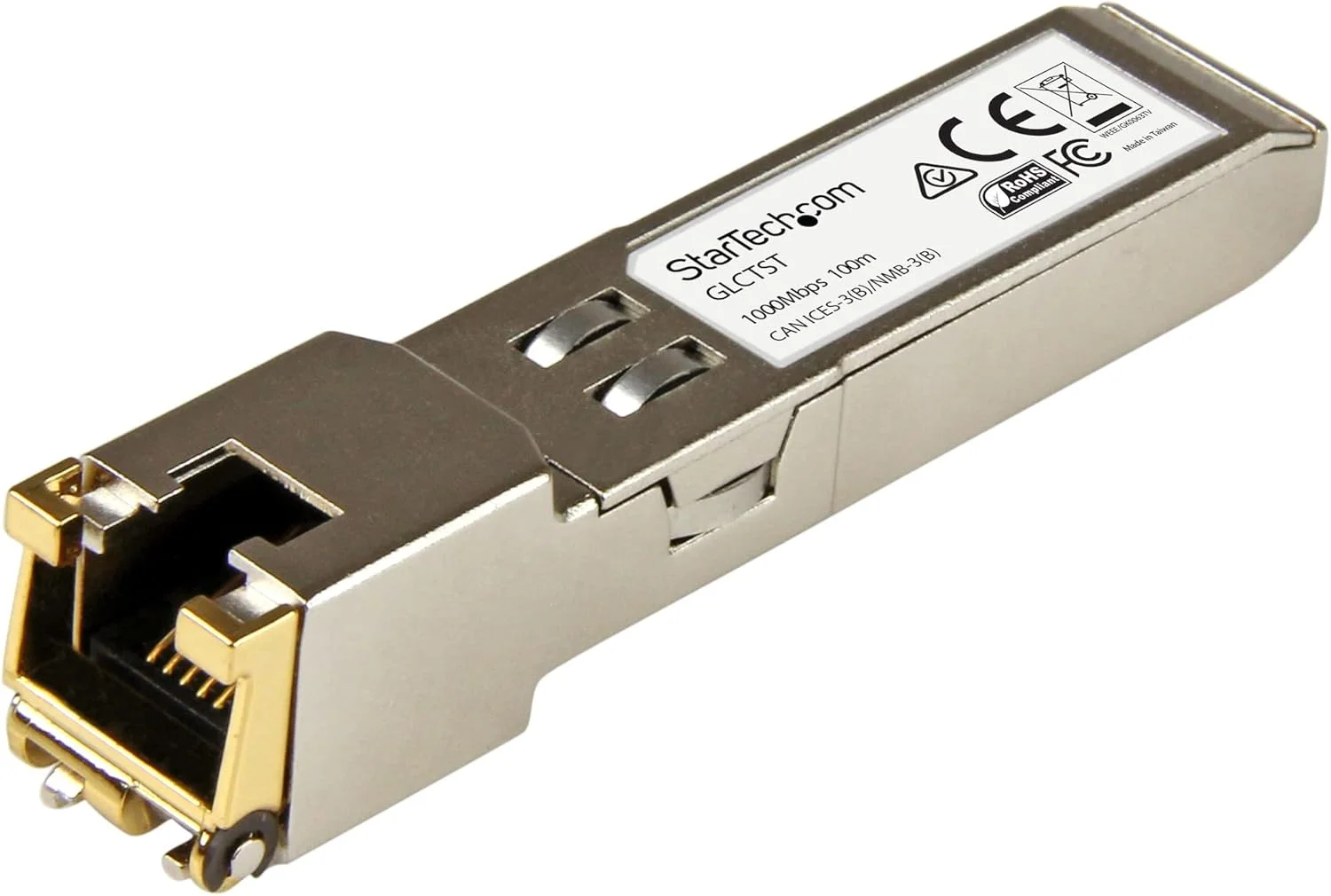 ماژول SFP سازگار با Cisco GLC-T استار تک - 1000BASE-T - SFP به RJ45 Cat6/Cat5e - SFP اترنت گیگابیتی 1GE - RJ-45 100 متری - Cisco Firepower, ASR920, IE2000 (GLCTST)