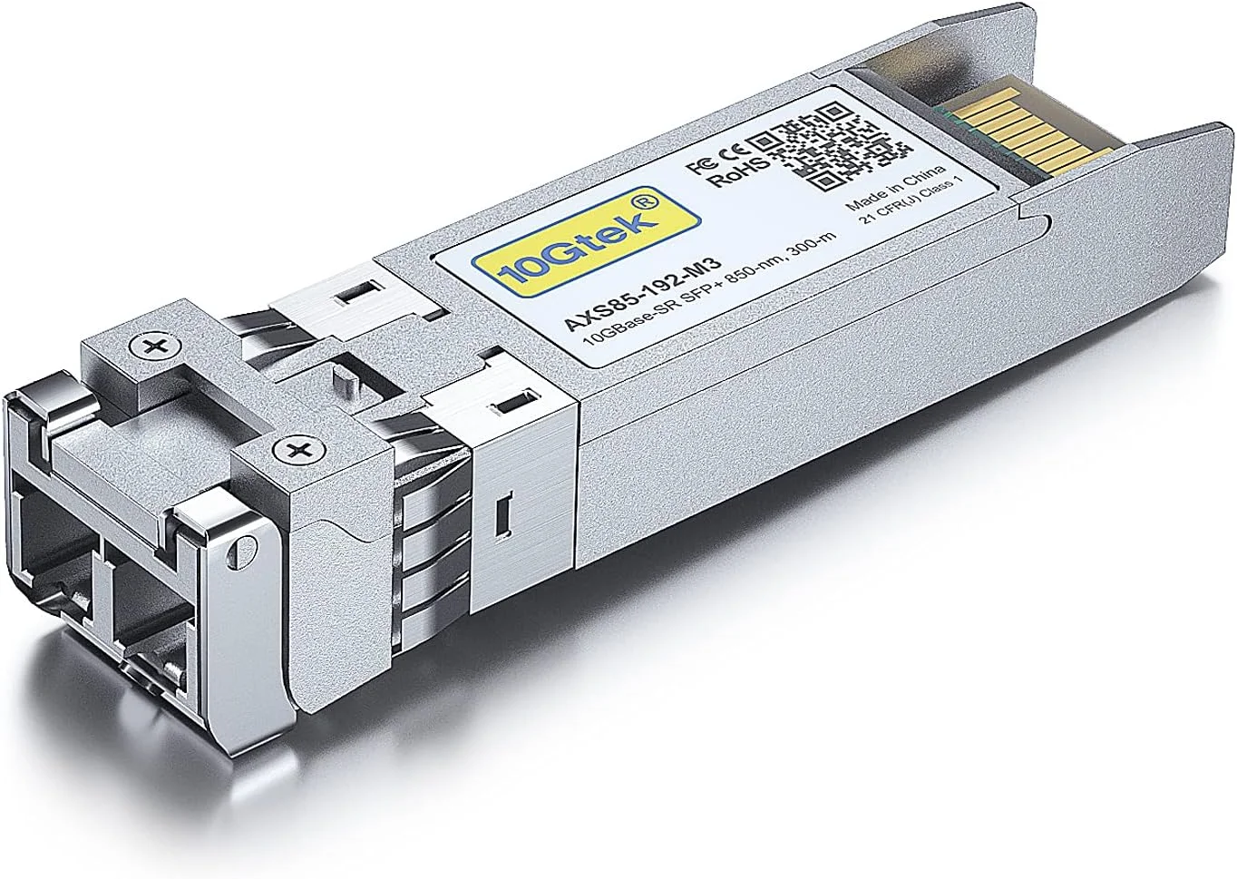 فرستنده و گیرنده 10Gtek 10GBase-SR SFP+، 10G 850nm MMF، تا 300 متر، سازگار با Brocade 10G-SFPP-SR فرستنده و گیرنده 10Gtek 10GBase-SR SFP+، 10G 850nm MMF، تا 300 متر، سازگار با Brocade 10G-SFPP-SR