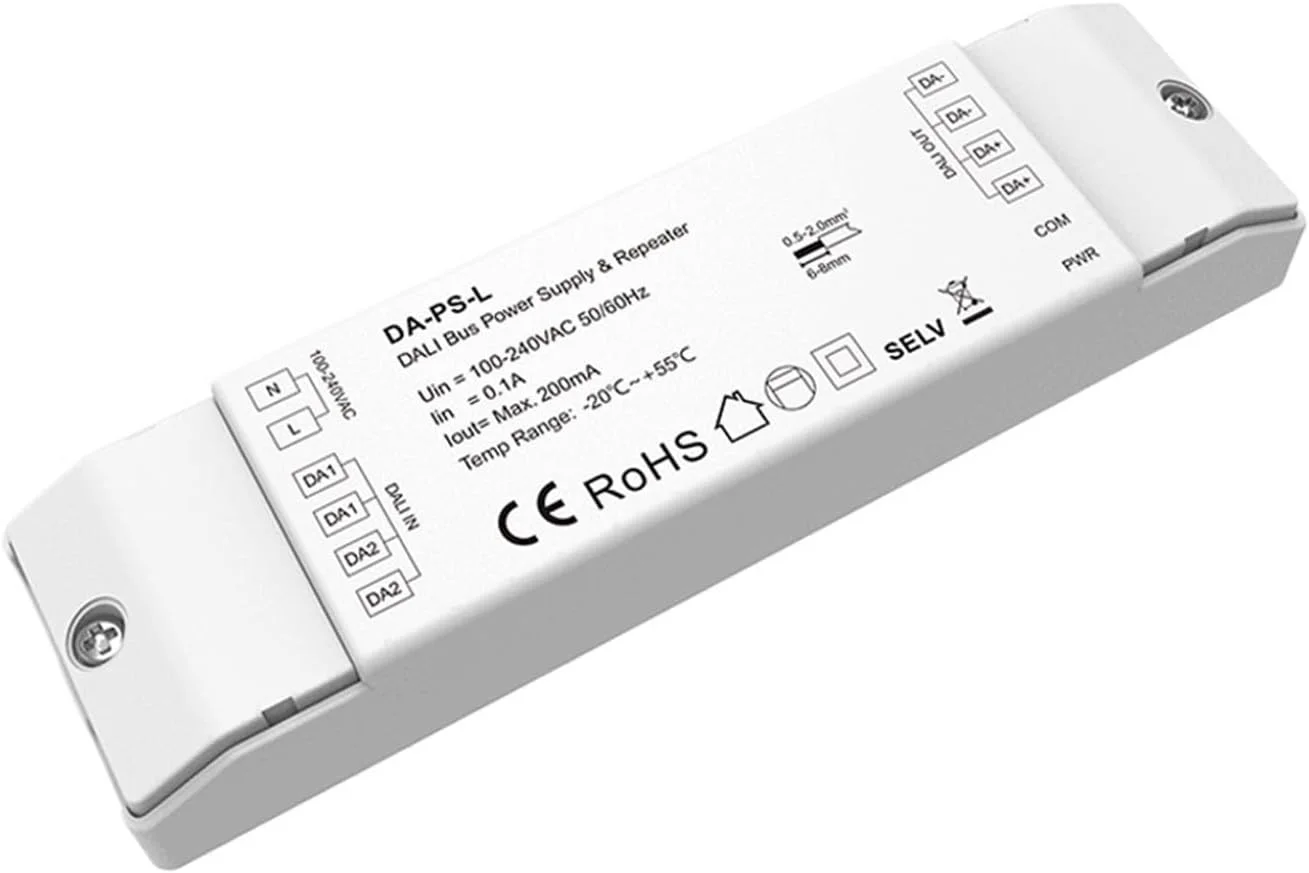 منبع تغذیه و تکرار کننده باس DALI، تکرار کننده DALI با منبع تغذیه DALI یکپارچه، تقویت و انتقال سیگنال های DALI (تکرار کننده DALI)