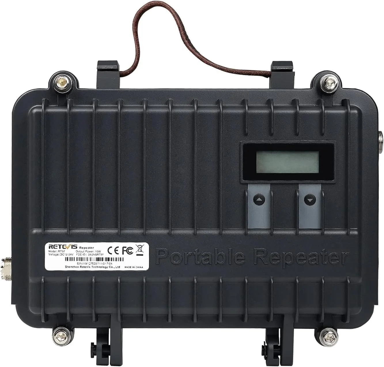 تکرار کننده GMRS رادیو Retevis RT97، تکرار کننده رادیویی قابل حمل فول داپلکس با صفحه نمایش LCD، ایستگاه پایه قابل حمل و جمع و جور برای مدرسه، مزرعه، شرایط اضطراری (1 عدد)