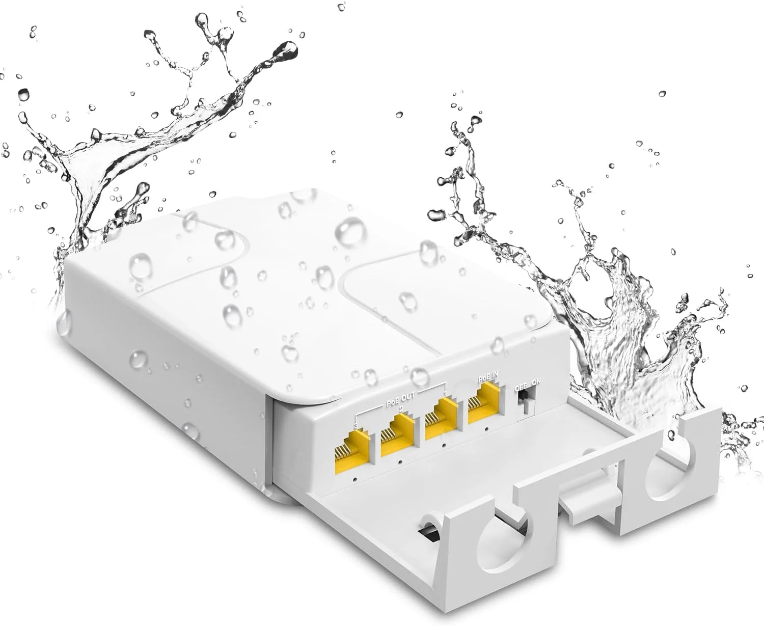 توسعه دهنده PoE گیگابیتی فضای باز 1 ورودی 3 خروجی، تکرار کننده PoE 4 پورت NICGIGA ضد آب، Vlan، گسترش 100 متری (328 فوت)، اسپلیتر PoE اترنت IEEE 802.3af/at.