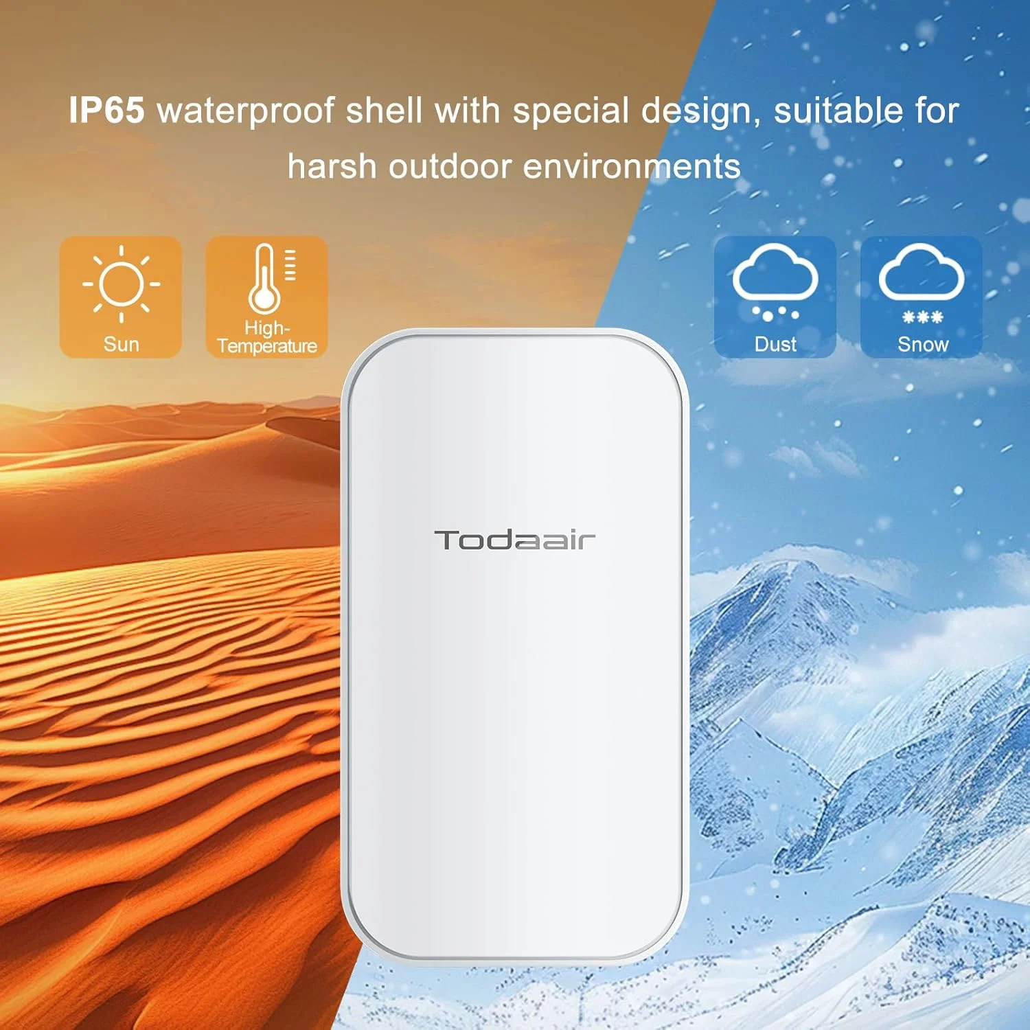 تقویت کننده WiFi فضای باز، تقویت کننده WiFi | نگهبان هوش مصنوعی | حالت تکرار کننده و AP | IP65 ضد آب و هوا | تکرار کننده WiFi دو بانده تا 1200 مگابیت در ثانیه | پوشش تا حداقل 320 متر مربع و 30 دستگاه