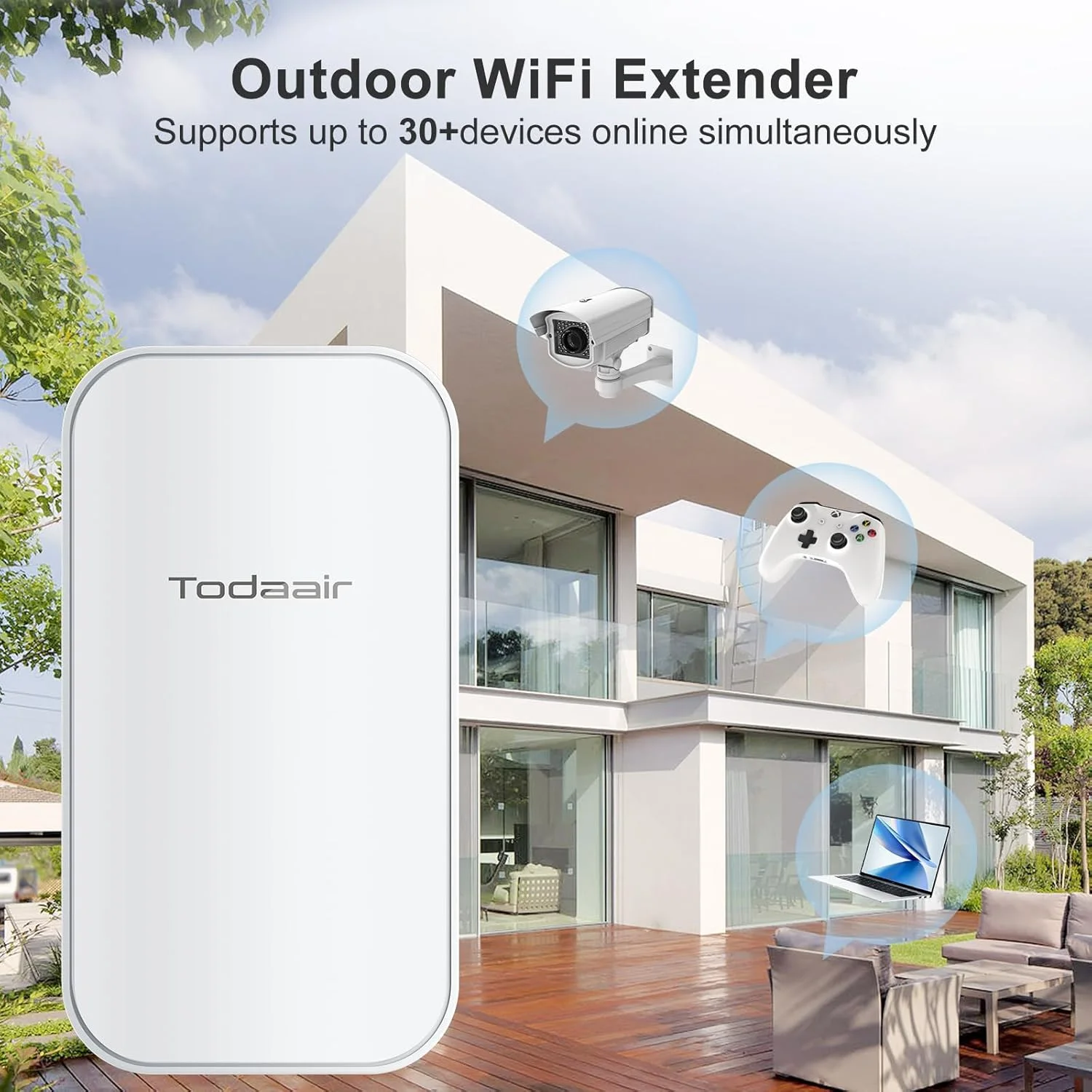 تقویت کننده WiFi فضای باز، تقویت کننده WiFi | نگهبان هوش مصنوعی | حالت تکرار کننده و AP | ضد آب IP65 | تکرار کننده WiFi دو بانده تا 1200 مگابیت در ثانیه | پوشش حداقل تا 320 متر مربع و 30 دستگاه تقویت کننده WiFi فضای باز، تقویت کننده WiFi | نگهبان هوش مصنوعی | حالت تکرار کننده و AP | ضد آب IP65 | تکرار کننده WiFi دو بانده تا 1200 مگابیت در ثانیه | پوشش حداقل تا 320 متر مربع و 30 دستگاه