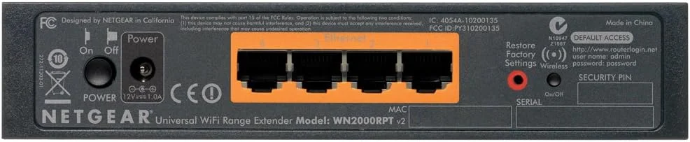 تقویت کننده محدوده وای فای NETGEAR N300 - نسخه رومیزی با 4 پورت (WN2000RPT) تقویت کننده محدوده وای فای NETGEAR N300 - نسخه رومیزی با 4 پورت (WN2000RPT)