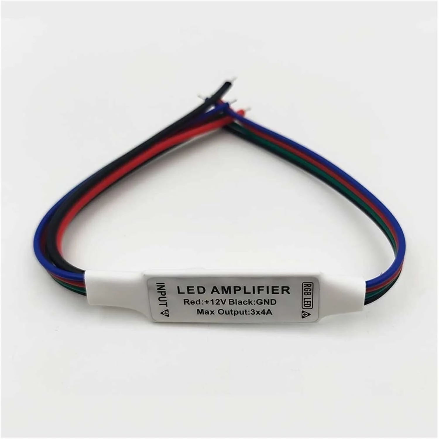 تقویت کننده نوار LED مینی RGB با کابل رنگی 4 پین DC12V، 3 * 4A، مناسب برای کنسول تکرار کننده برق نوار LED