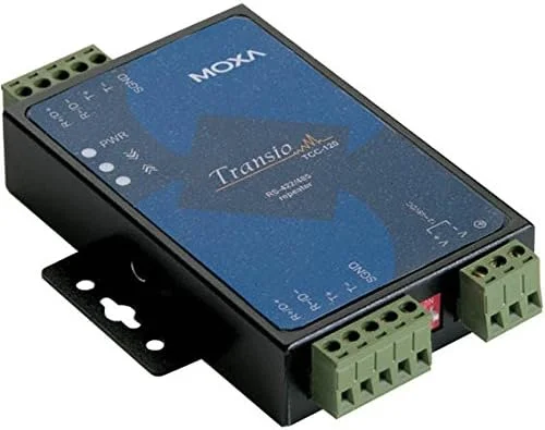 تکرار کننده RS-422/485 مدل MOXA TCC-120 قابل نصب روی ریل DIN با محافظت در برابر نوسانات برق (16 KV ESD)