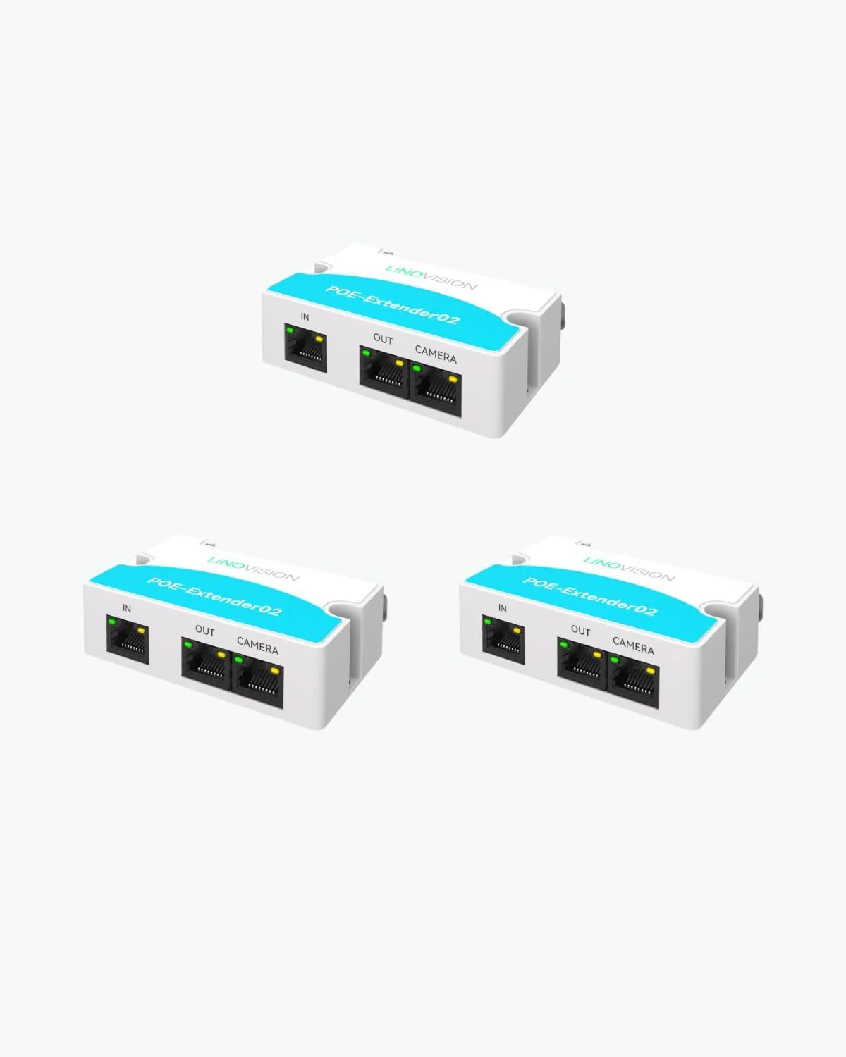 توسعه دهنده POE مینی 2 پورت LINOVISION IEEE 802.3af/at POE Repeater تا 300 متر انتقال برق از طریق اترنت روی کابل Cat5/6، اسپلیتر POE برای 2 دستگاه POE مانند دوربین های IP، تلفن IP (بسته 3 عددی) ...