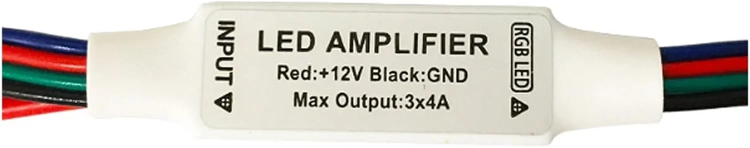 تقویت کننده نوار LED مینی RGB با کابل رنگی 4 پین DC12V، 3 * 4A، مناسب برای کنسول تکرار کننده برق نوار LED تقویت کننده نوار LED مینی RGB با کابل رنگی 4 پین DC12V، 3 * 4A، مناسب برای کنسول تکرار کننده برق نوار LED