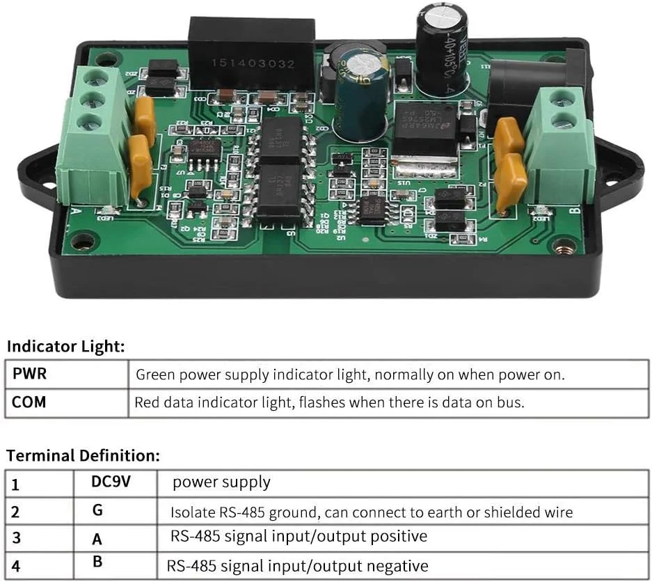 تقویت کننده ایزوله الکتریکی، تکرار کننده RS485 درجه صنعتی، توسعه دهنده فاصله ایزوله شده برای کنترل اتوماسیون