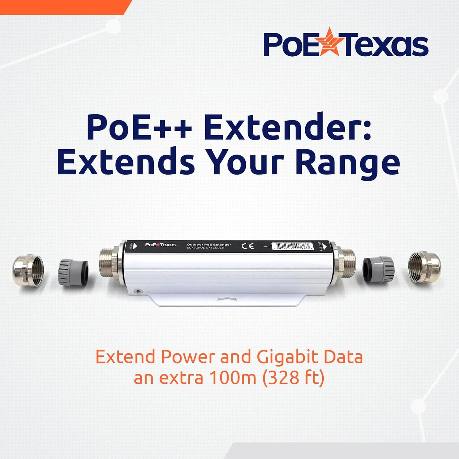 تکرار کننده PoE بیرونی PoE Texas - تکرار کننده ضد آب IP67 - تقویت کننده اترنت پرسرعت، برد داده گیگابیتی را تا 200 متر افزایش می دهد - سازگار با IEEE 802.3bt/at/af برای دوربین های IP، VoIP تکرار کننده PoE بیرونی PoE Texas - تکرار کننده ضد آب IP67 - تقویت کننده اترنت پرسرعت، برد داده گیگابیتی را تا 200 متر افزایش می دهد - سازگار با IEEE 802.3bt/at/af برای دوربین های IP، VoIP