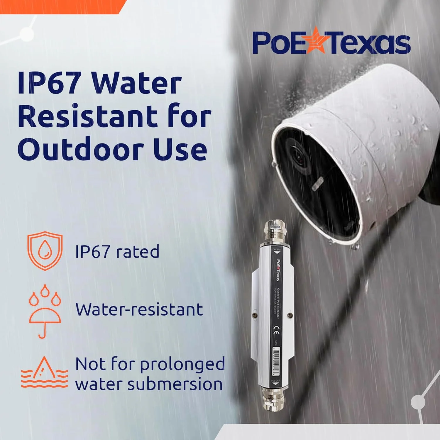 تکرار کننده PoE بیرونی PoE Texas - تکرار کننده ضد آب IP67 - تقویت کننده اترنت پرسرعت، برد داده گیگابیتی را تا 200 متر افزایش می دهد - سازگار با IEEE 802.3bt/at/af برای دوربین های IP، VoIP تکرار کننده PoE بیرونی PoE Texas - تکرار کننده ضد آب IP67 - تقویت کننده اترنت پرسرعت، برد داده گیگابیتی را تا 200 متر افزایش می دهد - سازگار با IEEE 802.3bt/at/af برای دوربین های IP، VoIP