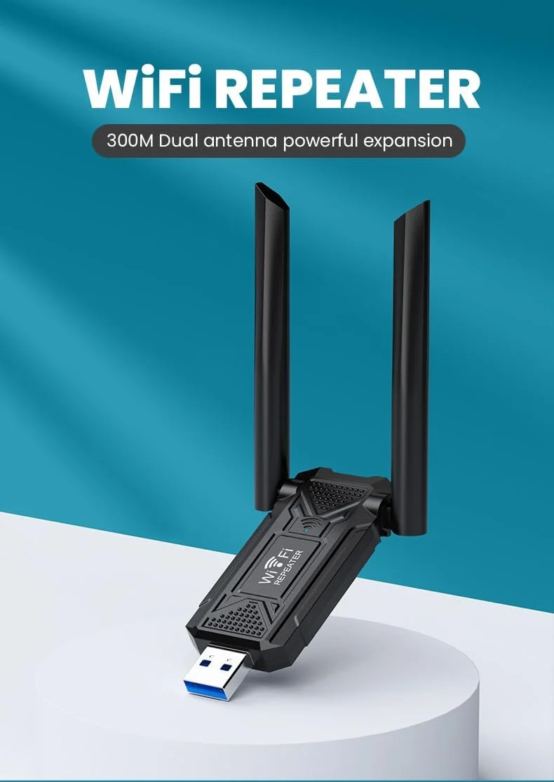 تقویت کننده سیگنال وای فای USB، مناسب برای تکرار کننده های وای فای خانگی، تقویت کننده وای فای بی سیم 2.4 گیگاهرتز، نصب آسان با یک کلیک