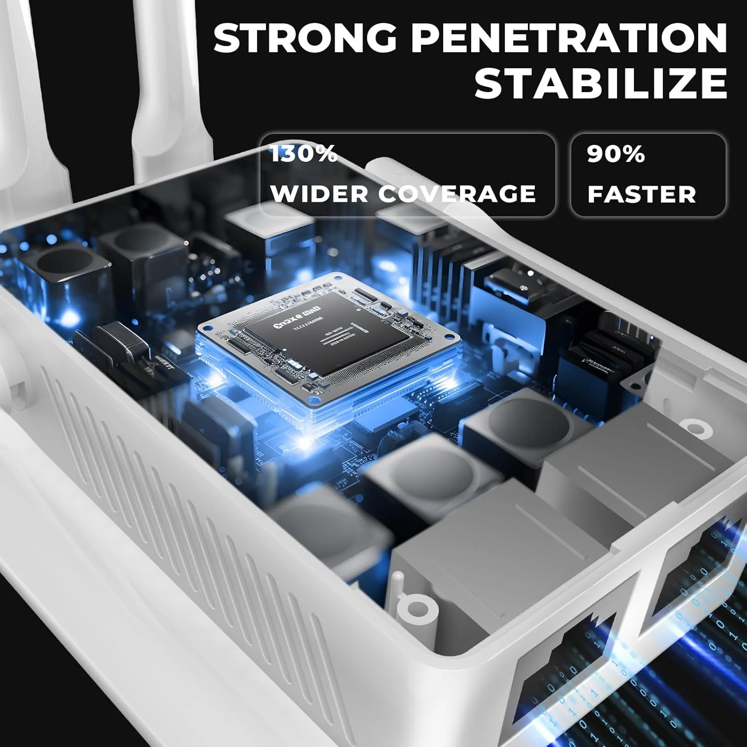 تقویت کننده سیگنال WiFi، تقویت کننده اینترنت برد بلند تا 927 متر مربع و 50 دستگاه برای خانه، تکرار کننده بی سیم 4 برابر سریعتر با پورت اترنت، نصب آسان، نقطه دسترسی