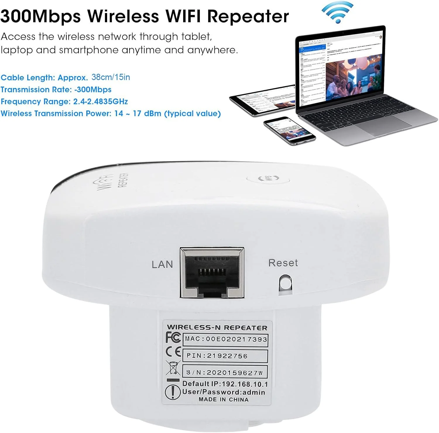 تکرار کننده FOSA 300Mbps، توسعه دهنده محدوده، تکرار کننده شبکه WLAN، توسعه دهنده مینی روتر