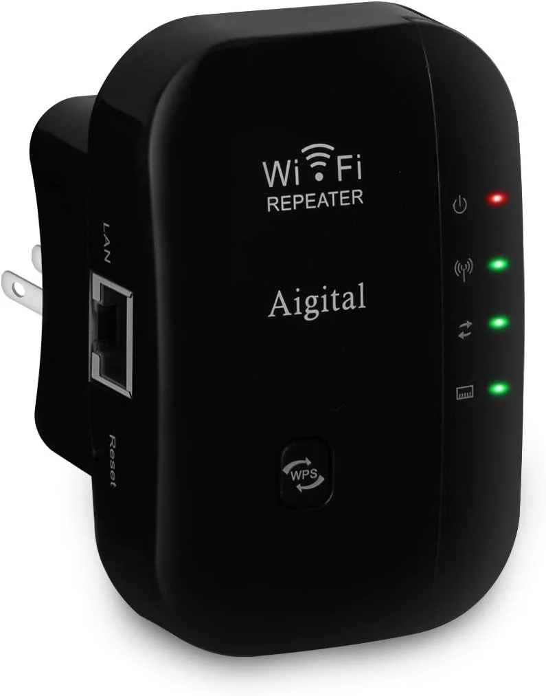 تقویت کننده محدوده وای فای 300 مگابیت بر ثانیه، تکرار کننده بی سیم، تقویت کننده فوق العاده سیگنال 2.4 گیگاهرتز با حالت تکرار کننده/نقطه دسترسی | راه اندازی با یک دکمه | دکمه WPS | آنتن داخلی | پورت LAN سازگار با هر روتر