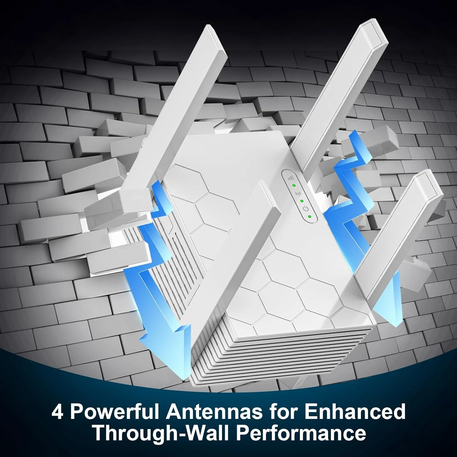 تقویت کننده سیگنال وای فای دو بانده 5.8GHz و 2.4GHz، تقویت کننده وای فای برای خانه پوشش تا 950 متر مربع و 45 دستگاه، تقویت کننده سیگنال بی سیم 1200 مگابیت بر ثانیه تکرار کننده وای فای با پورت اترنت، راه اندازی با یک ضربه