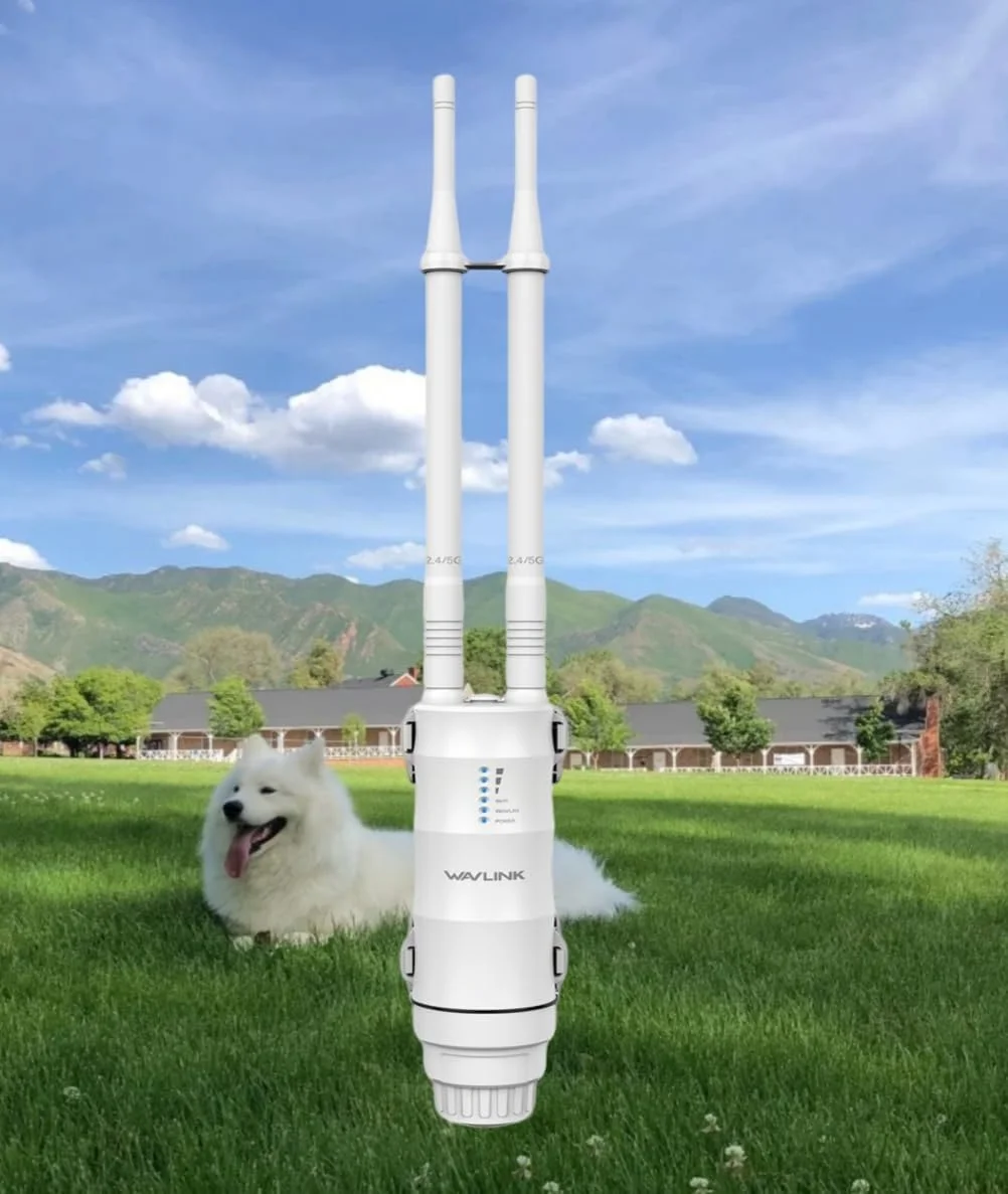 تقویت کننده سیگنال وای فای بیرونی N300، اکسس پوینت/تکرار کننده/افزایش دهنده برد WAVLINK با PoE غیرفعال، محافظت 15KV ESD، محافظت در برابر صاعقه 4KV، پشتیبانی از حالت AP/تکرار کننده/روتر برای مزرعه، حیاط
