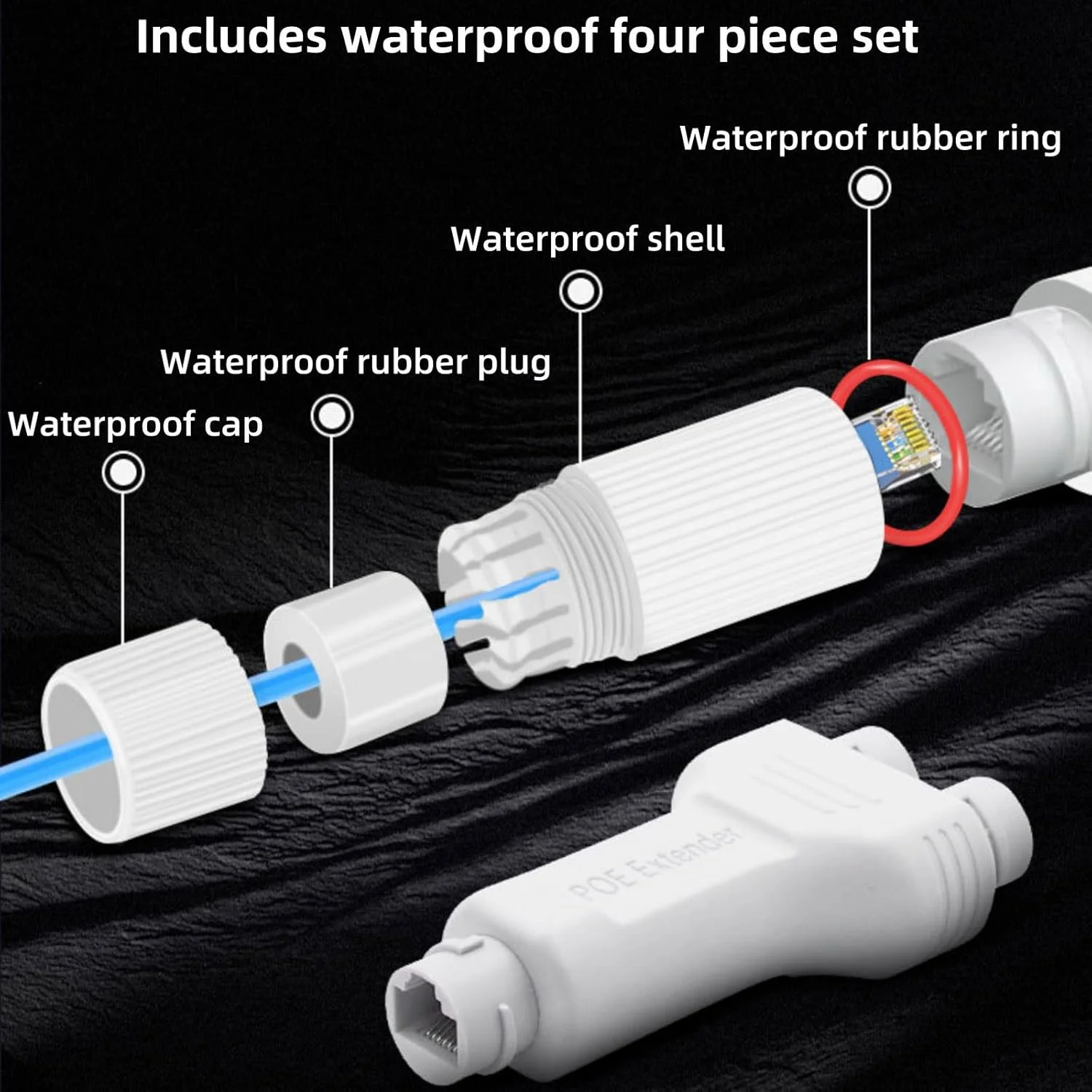 تکرار کننده POE شبکه با سرعت انتقال داده 100 مگابیت بر ثانیه، چند لایه، ضد آب IP66 برای سیستم مانیتورینگ امنیتی