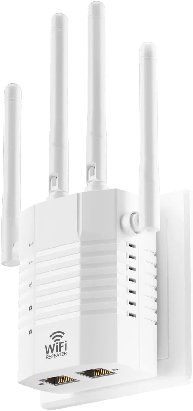 تقویت کننده سیگنال وای فای، پشتیبانی از 105 دستگاه، تقویت کننده سیگنال خانگی 1.2 گیگابیت بر ثانیه، دو بانده 5 گیگاهرتز/2.4 گیگاهرتز، پوشش دهی تا 1200 متر مربع، سازگار با EasyMesh، دارای یک پورت اترنت