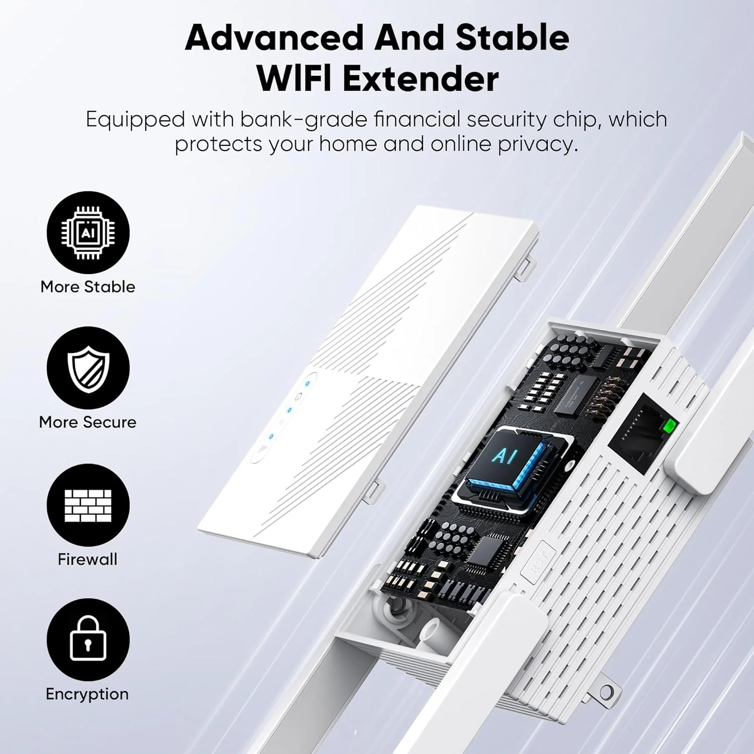 تقویت کننده سیگنال وای فای 2026، قوی ترین تقویت کننده اینترنت وای فای برای خانه، 4 برابر سریعتر، پوشش تا 10000 فوت مربع، تقویت کننده تکرار کننده وای فای با پورت اترنت، توسعه دهنده محدوده وای فای بی سیم، راه اندازی با 1 ضربه